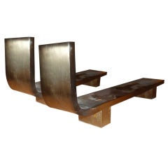 modernist pair of big andirons attribuated to JACQUES ADNET