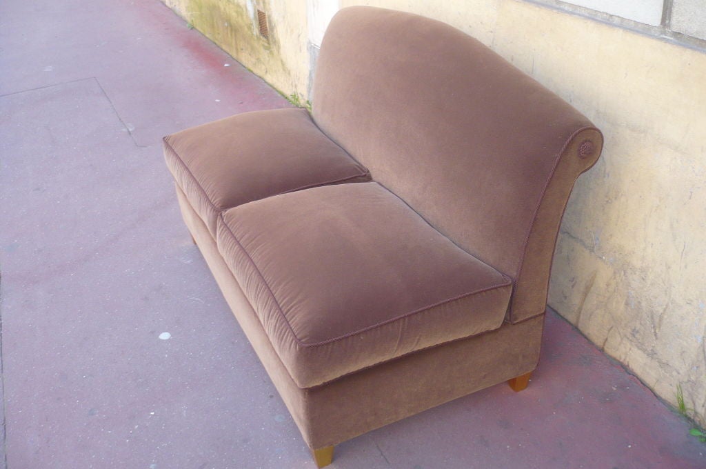 Maison Jansen Exceptional Pair of Settees with Gold-Leaf Legs 1