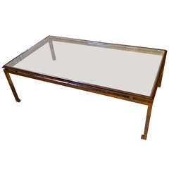 Maison Ramsay Patina Gold Leaf Wrought Iron Rectangular Coffee Table