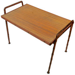 Jacques Adnet 1940s Hand-Stitched Coffee Table in Genuine Leather Condition
