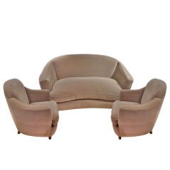 Jules Leleu 1940\
s Exceptionnal Set With A Couch And Two Chairs