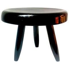 Charlotte Perriand black tripod stool