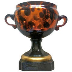 Retro Italian Superb Turtle Like  Neo Classic Mercury Glass Vase