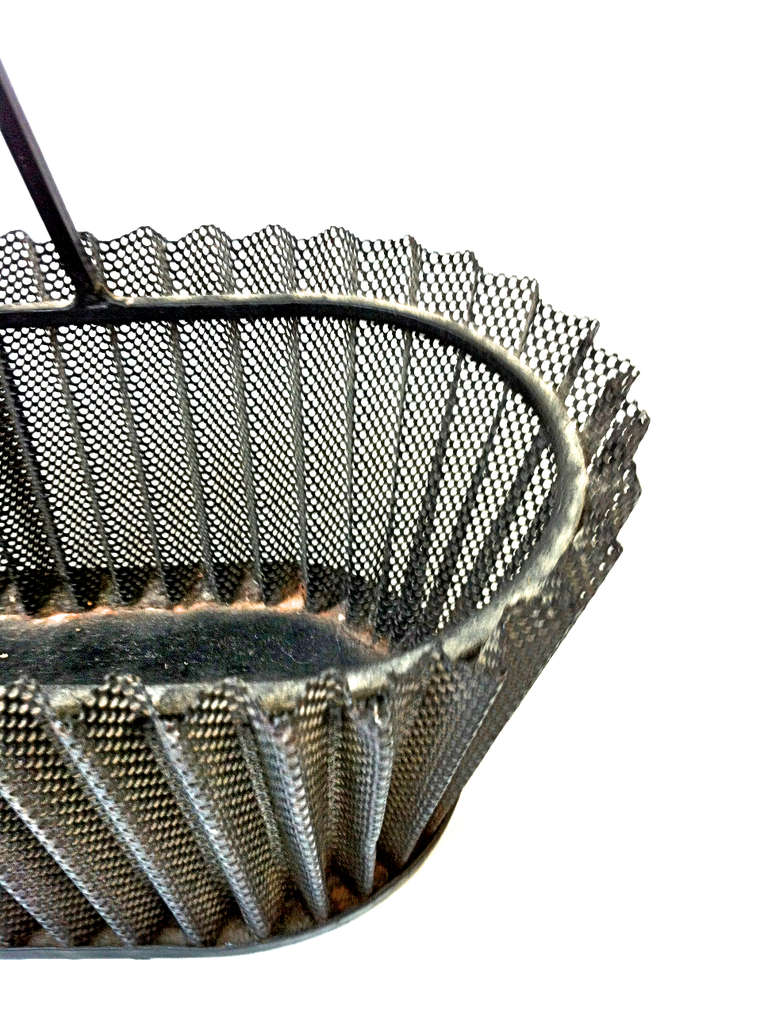 Mid-Century Modern Mathieu Mategot Genuine Fruit Basket in Rattan and 