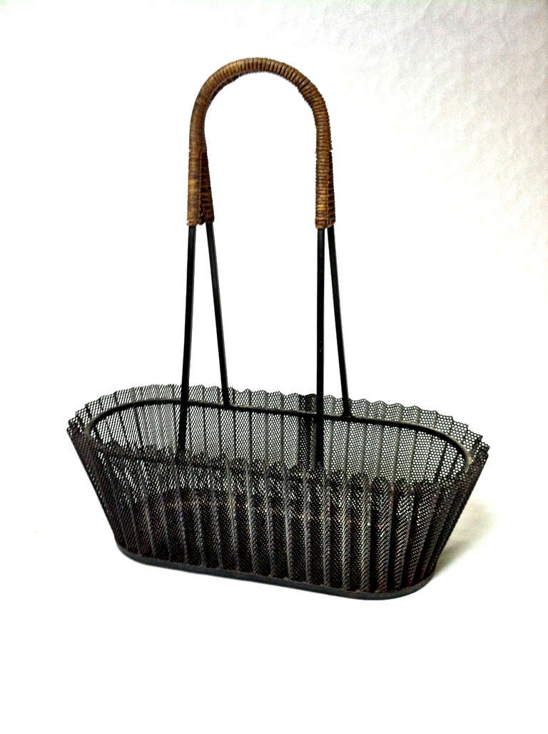 Mathieu Mategot Genuine Fruit Basket in Rattan and 