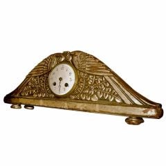 PAUL FOLLOT 1925 ART DECO rare parrots carved silver leaf clock