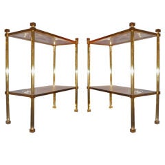 Pair of Two-Tier Side Tables Attributed to Marc du Plantier