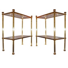 Pair of Two-Tier Side Tables Attributed to Marc du Plantier