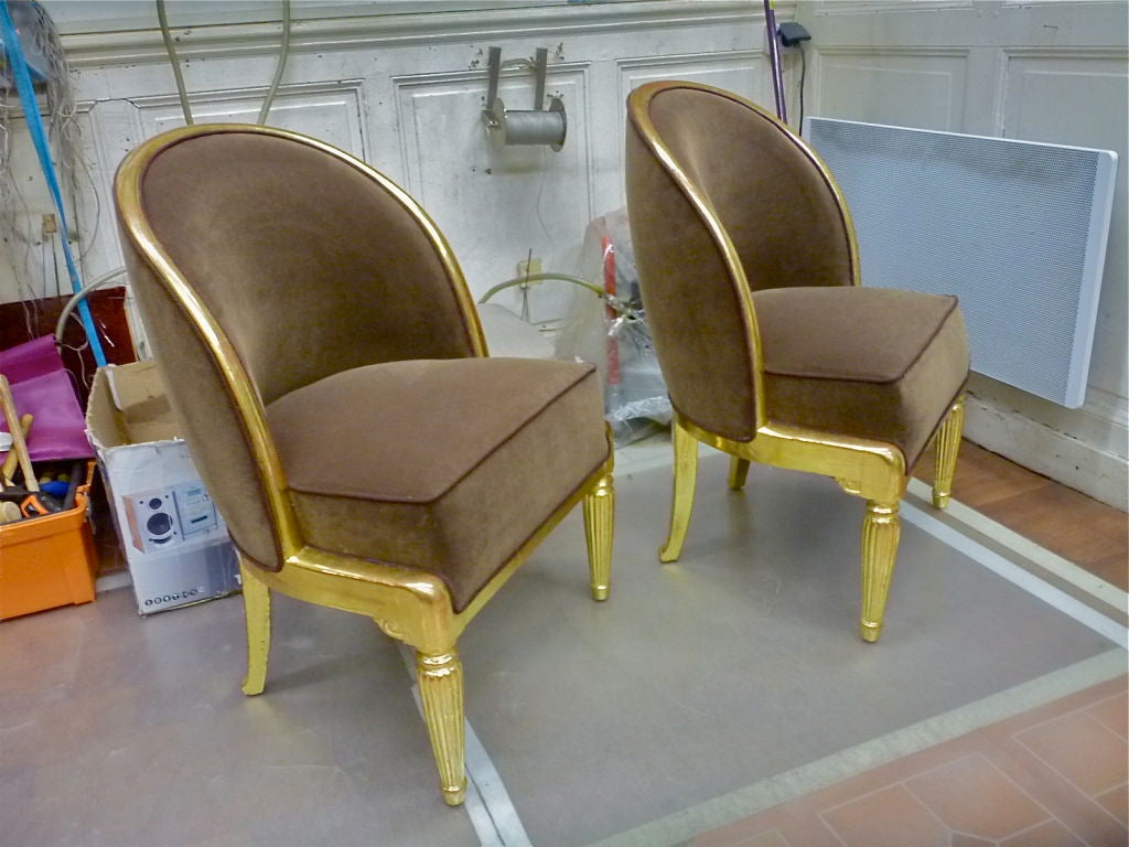 Paul Follot 1925 Art Deco Superb Pair Of Slipper Chairs For Sale 4