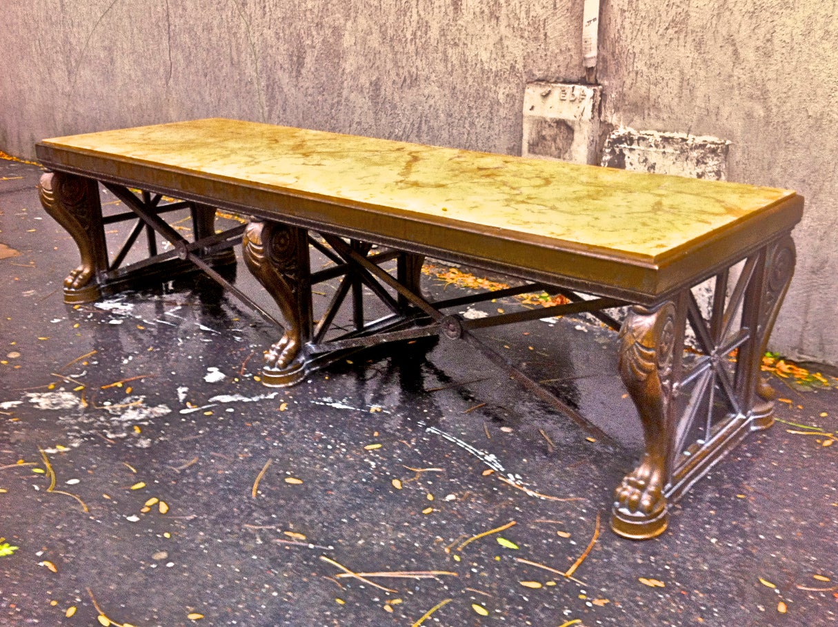 Maison Jansen Spectacular Huge 1940s Long Consistent Neoclassic Coffee Table For Sale