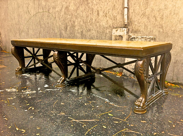 20th Century Maison Jansen Spectacular Huge 1940s Long Consistent Neoclassic Coffee Table For Sale