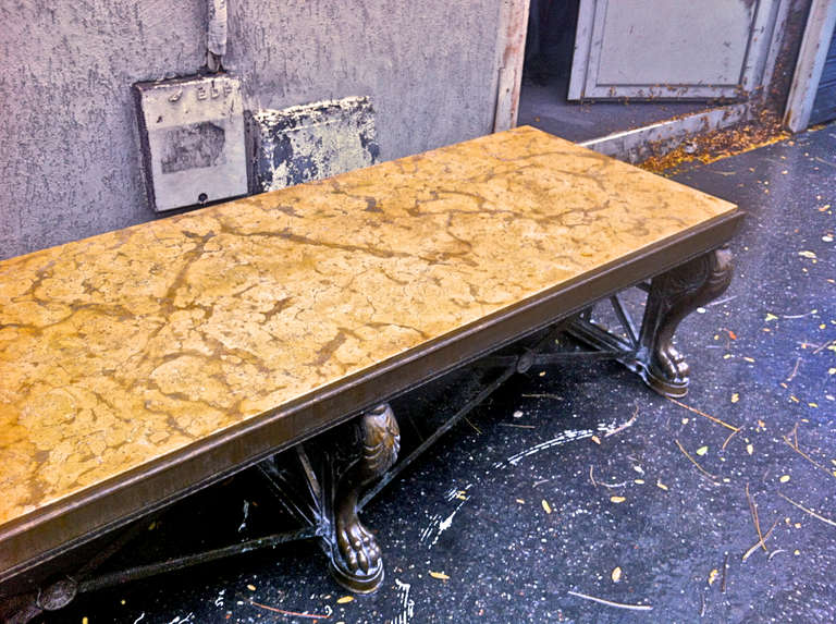 Maison Jansen Spectacular Huge 1940s Long Consistent Neoclassic Coffee Table In Good Condition For Sale In Paris, ile de france
