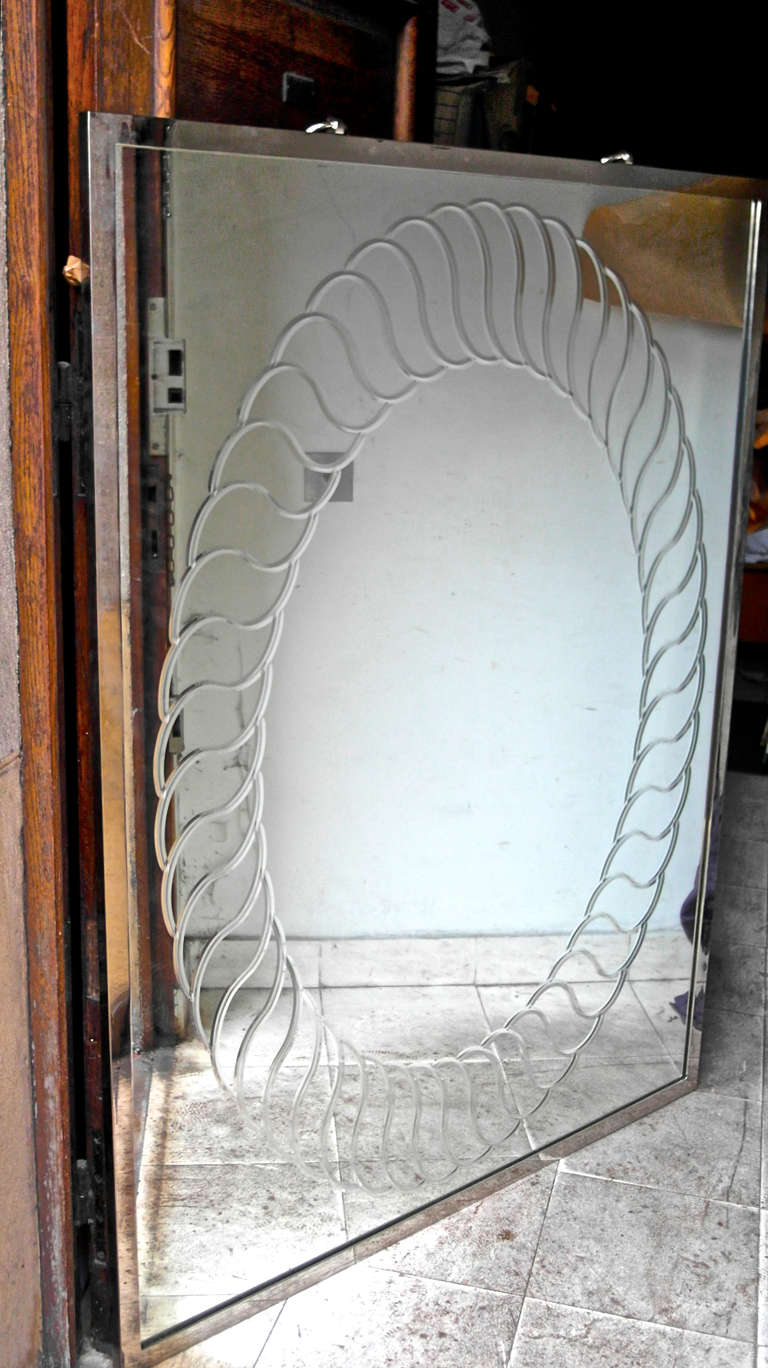 Pair of Spectacular Contemporary Engraved Mirror by Andre Hayat 4