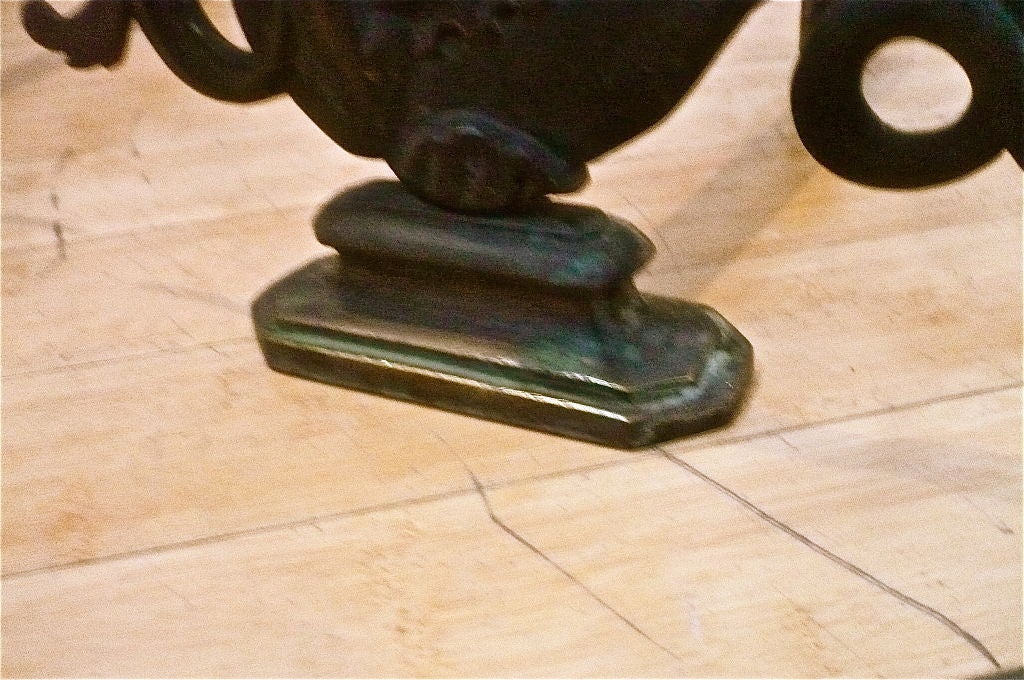 Superb Neoclassical Horse Andirons in Repoussé Brass