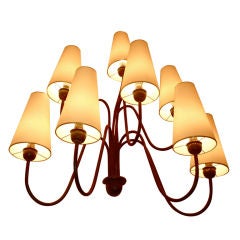 Jean Royere Large Wrought Iron 8 Light Sconces