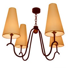 JEAN ROYERE wrought iron 4 lights chandelier
