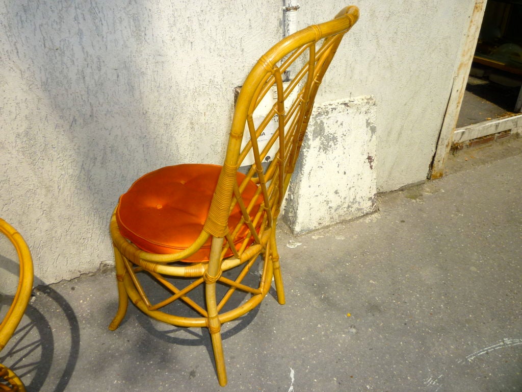Mid-20th Century Louis Sognot 1950s Rattan Chair in Excellent Rattan Condition For Sale