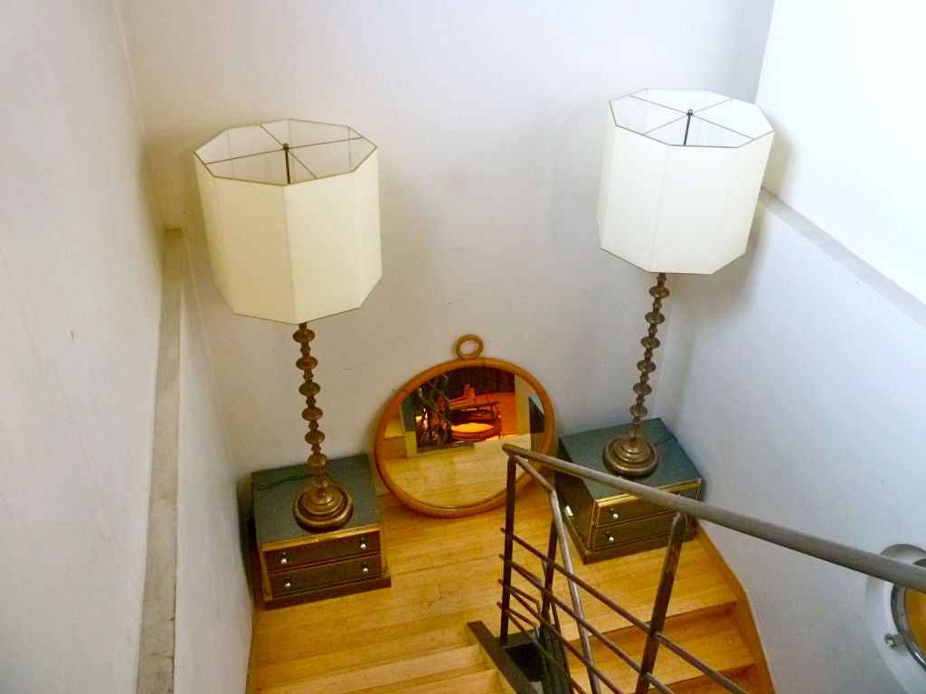 Pair of Standing Lamps in Solid Gold Bronze, 1970s For Sale 5