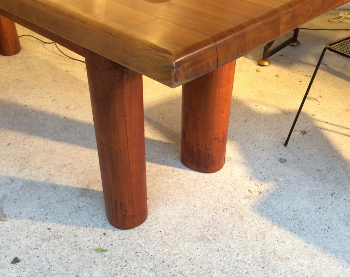 20th Century Charlotte Perriand Style Solid Wood Long Table For Sale