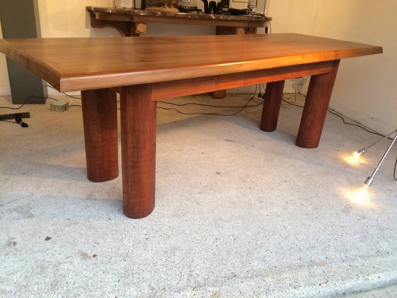 Charlotte Perriand Style Solid Wood Long Table For Sale 1