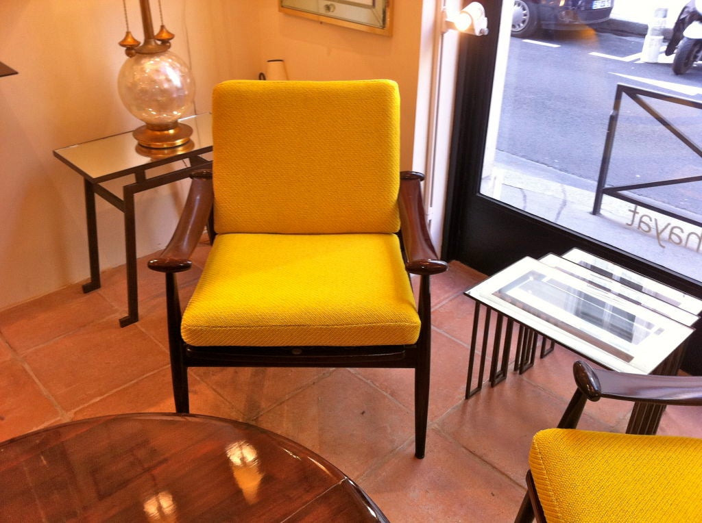 Danish Finn Juhl For Frances Pair Of Lounge Chair Newly Reupholstered