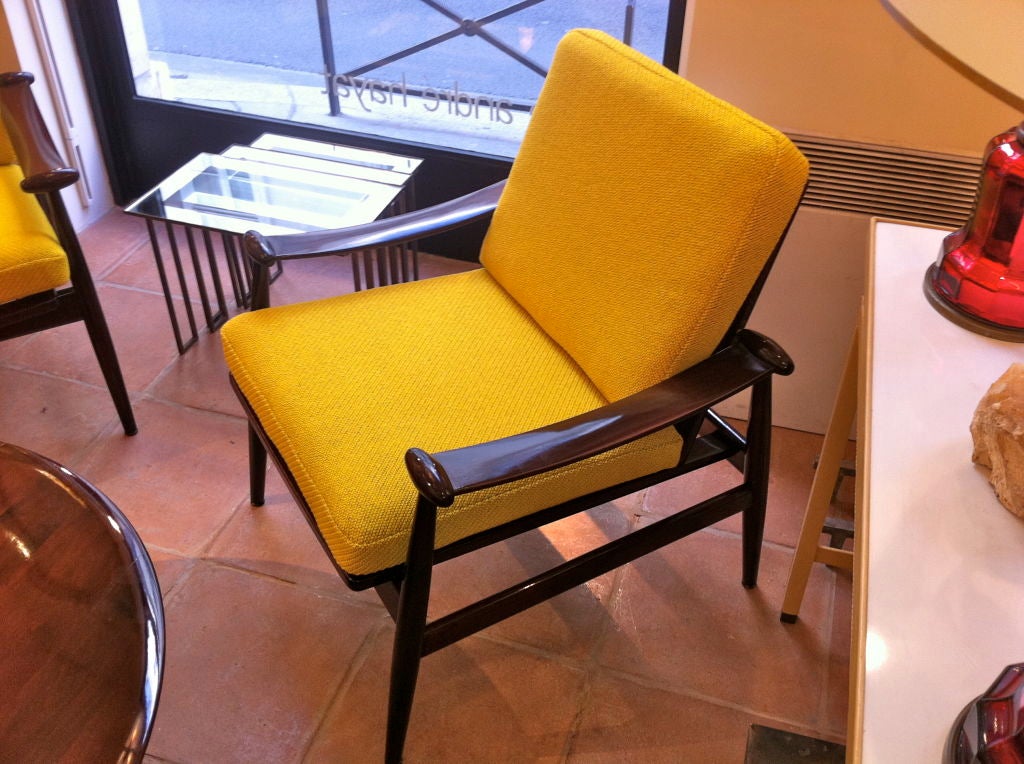 Mid-20th Century Finn Juhl For Frances Pair Of Lounge Chair Newly Reupholstered