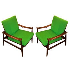 FINN JUHL for FRANCES pair of lounge chair newly reupholstered