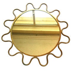JEAN ROYERE gold metal wave mirror