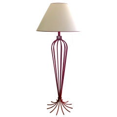 Jean Royère Exceptional Red Floor Lamp, Model "Millepatte" 11