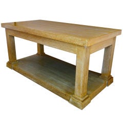 ANDRE ARBUS 1940's neo classic cerused oak coffee table