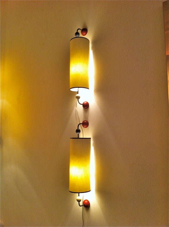 JEAN ROYERE very rare multi-balls and multi color pair of sconces<br />
- this model is documented  in 