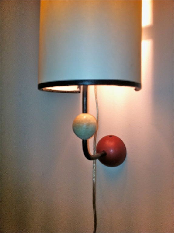 Jean Royere Rare Multi-balls And Multi Color Pair Of Sconces 1