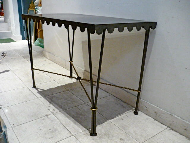 Gilbert Poillerat Desk and Chair in Wrought Iron For Sale 2