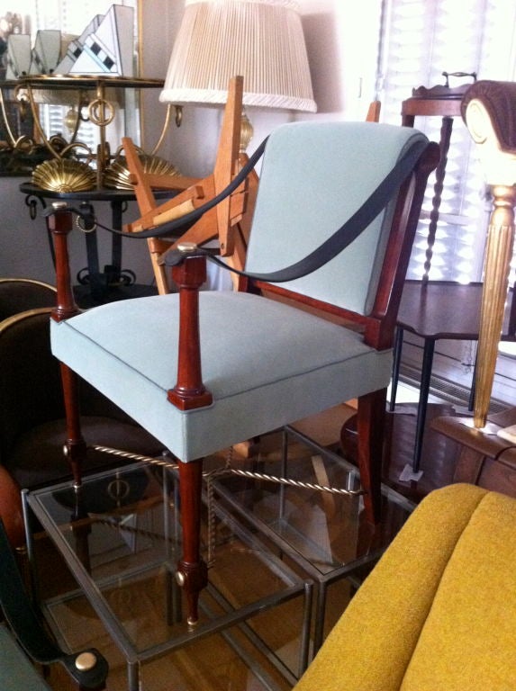Maison Ramsay Signed Pair of 1940's Neo Classic Pair of Chairs For Sale 4