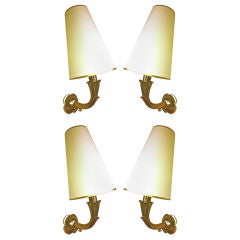 Scarpa Exceptionnal Set of Four Sconces in Gold Bronze