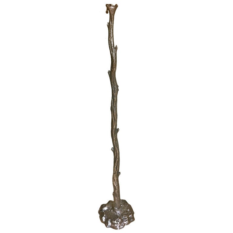 Valenti Signed Organic Tree like Floor Lamp in Silvered Bronze For Sale