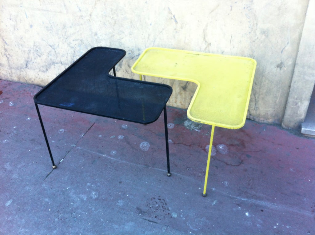Mathieu Matégot domino black and yellow coffee tables.