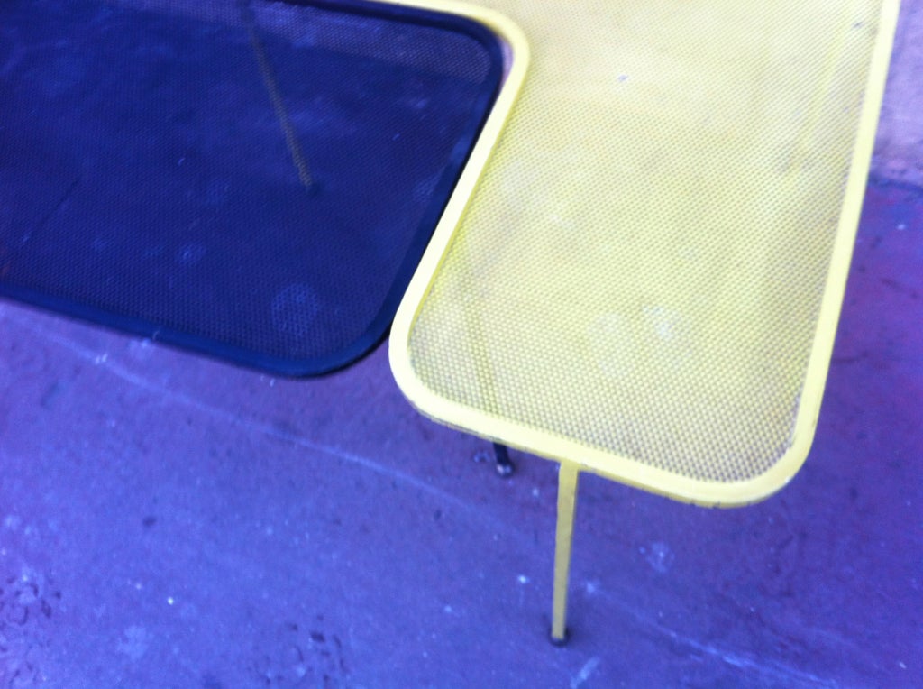 Iron Mathieu Matégot Domino Black and Yellow Coffee Tables
