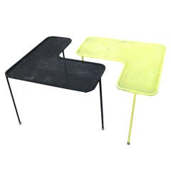 Used Mathieu Matégot Domino Black and Yellow Coffee Tables