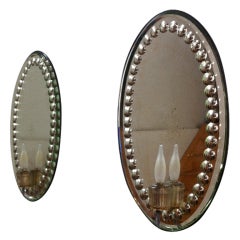 Maison Baguès Oval Mirrored Pair of Sconces