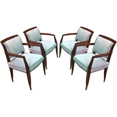 Alfred Porteneuve 'Nephew of Ruhlmann,' Set of Four Chic Armchairs 10