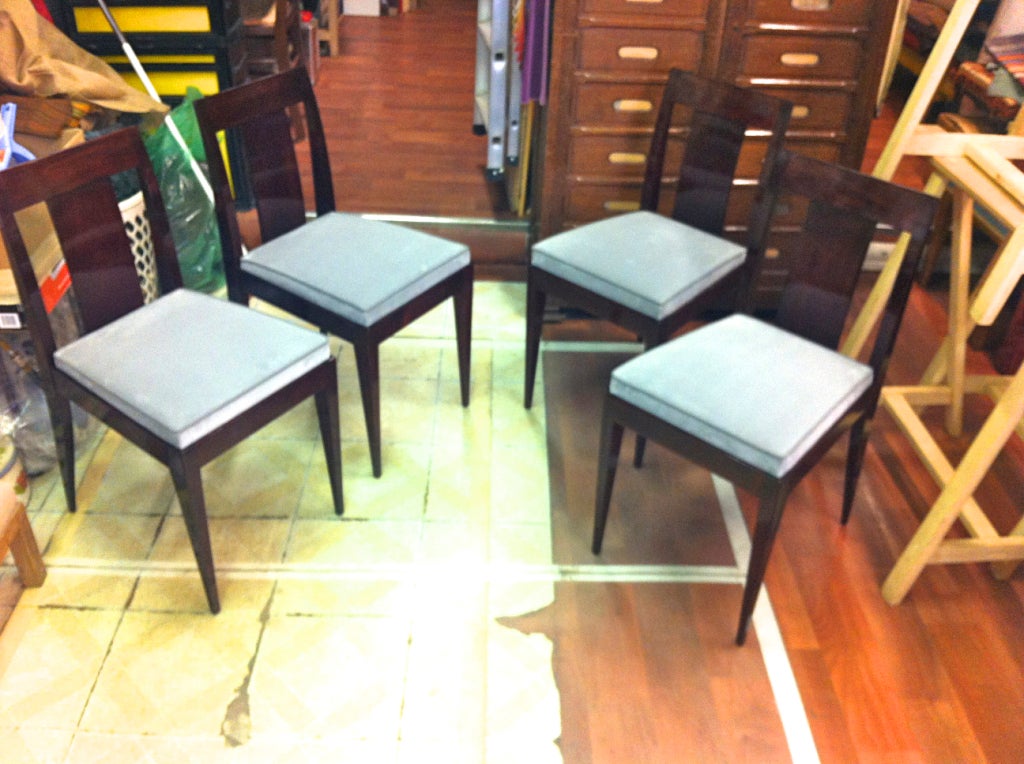 Alfred Porteneuve Signed, 'Nephew of Ruhlmann' Set of Four Chairs For Sale 3