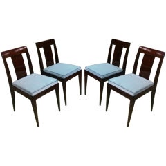 Alfred Porteneuve Signed, 'Nephew of Ruhlmann' Set of Four Chairs