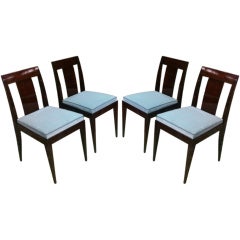 Alfred Porteneuve Signed, 'Nephew of Ruhlmann' Set of Four Chairs 9