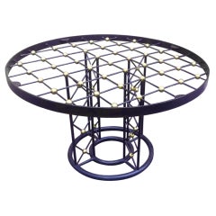 Jean Royère "Tour Eiffel" Rare Wrought Iron Round Coffee Table
