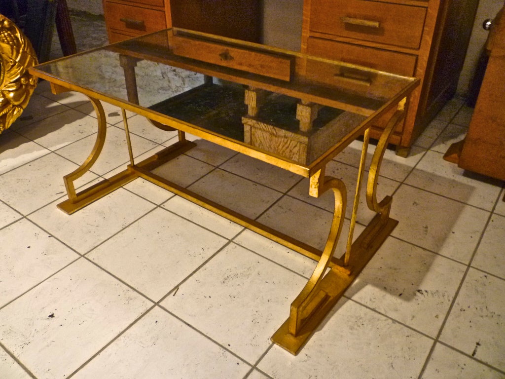 Marc Duplantier Neo Classic Gold Leaf Wrought Iron Coffee Table 5