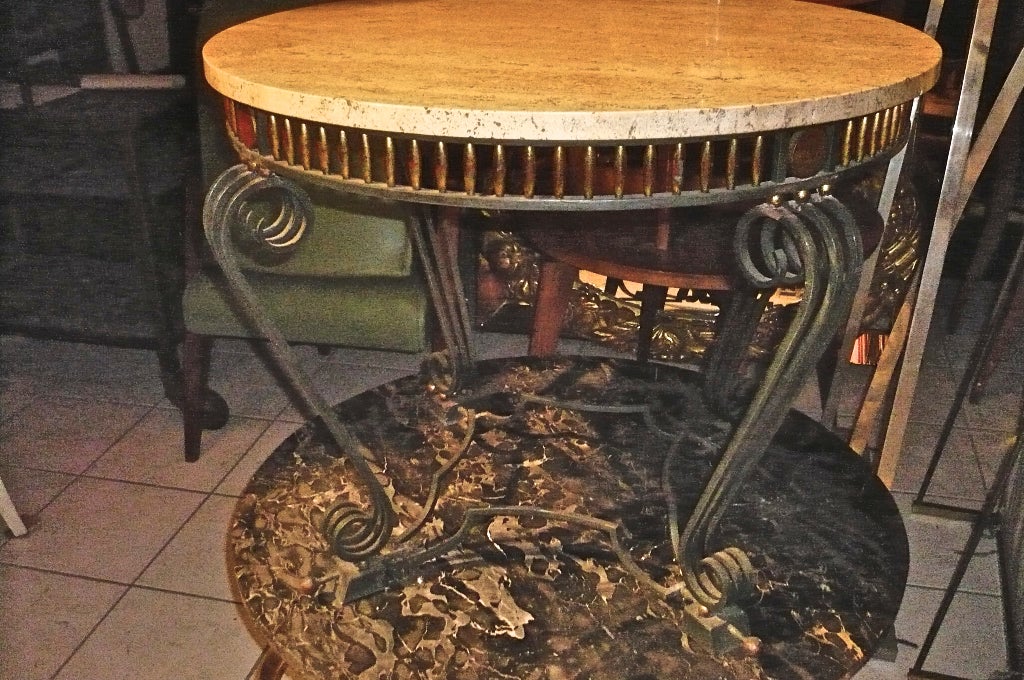 Raoul Lardin Extremely Refined Wrought Iron Coffee Table For Sale 5