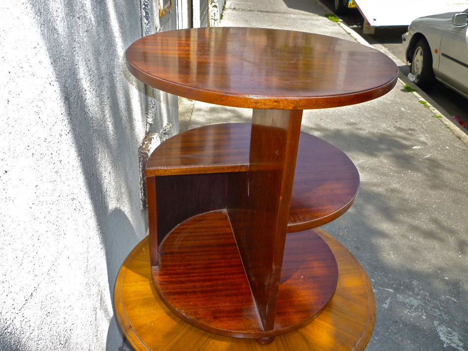 Francis Jourdain Modernist Cubist Mahogany Coffee Table For Sale 5
