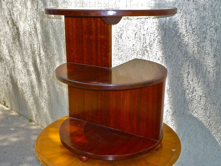 French Francis Jourdain Modernist Cubist Mahogany Coffee Table For Sale