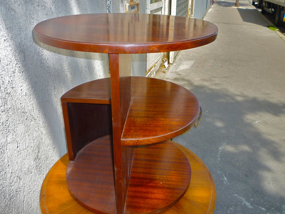 Mid-20th Century Francis Jourdain Modernist Cubist Mahogany Coffee Table For Sale